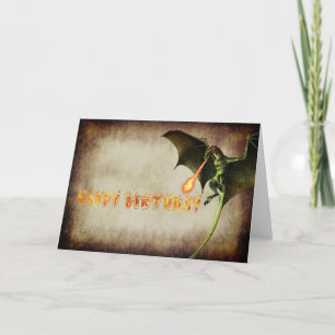Happy Birthday Dragon Lover Fire Flame Card