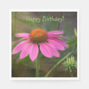 Happy Birthday Dreamy ConeFlower Napkin
