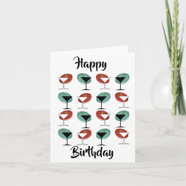Happy birthday drink greeting card (Front)