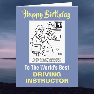 Happy Birthday Driving Instructor -Driving Lessons Card