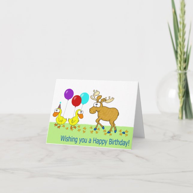 Happy Birthday Duck Duck Moose  Card (Front)
