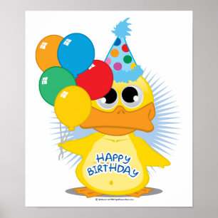 Happy Birthday Duck Poster
