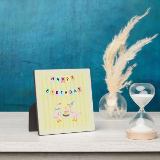 happy birthday duckling banner plaque