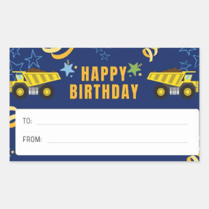 Happy Birthday Dump Truck Sticker