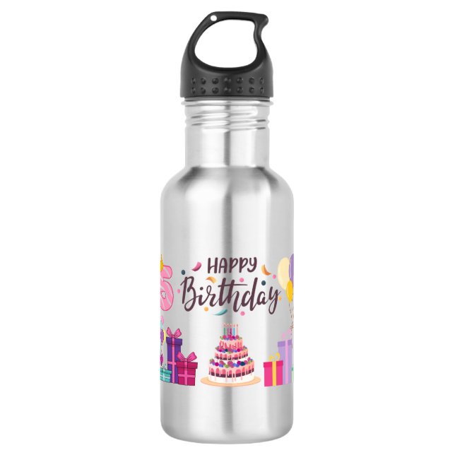 Happy Birthday Editable Design  532 Ml Water Bottle (Front)