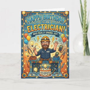 Happy Birthday Electrician Card