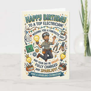 Happy Birthday Electrician  Card