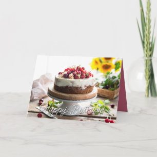 Happy Birthday Elegant Cake Card