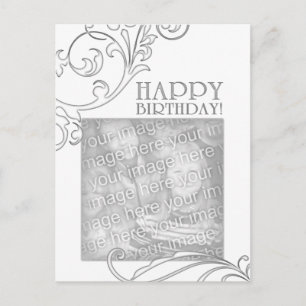 happy birthday (elegant flourish) postcard