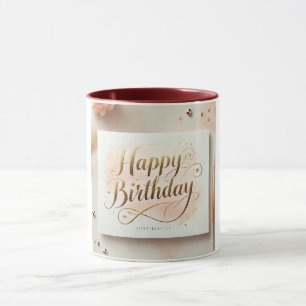 Happy Birthday Elegant Gold Design Mug