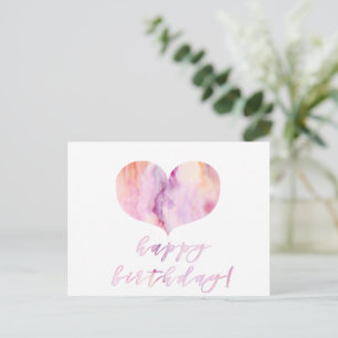 Happy Birthday! Elegant Purple Agate Heart Postcard