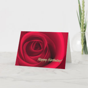 Happy Birthday. Elegant Red Rose Card