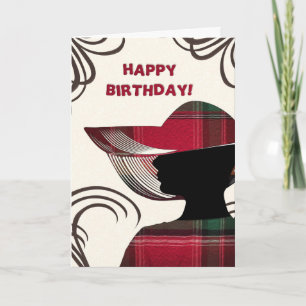  Happy Birthday Elegant Woman Madras Personalise  Card