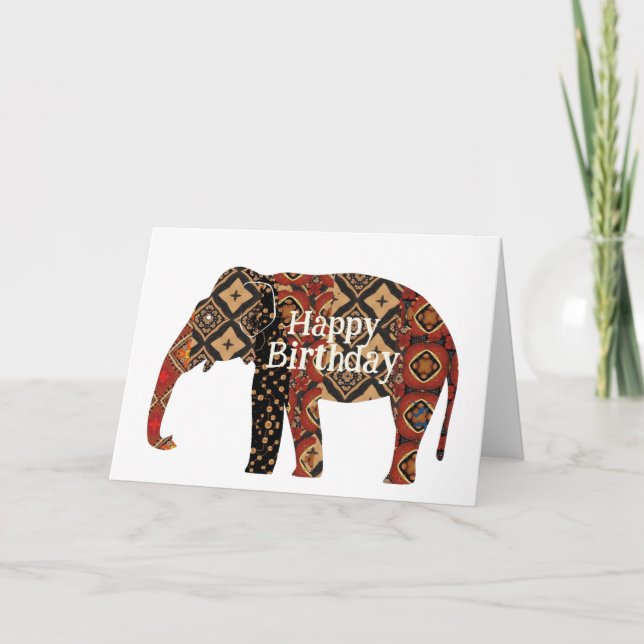 Happy Birthday Elephant Card (Front)