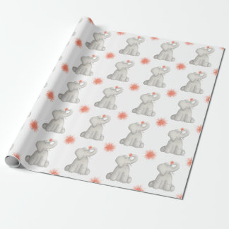 Happy Birthday Elephant Pom Pom Wrapping Paper
