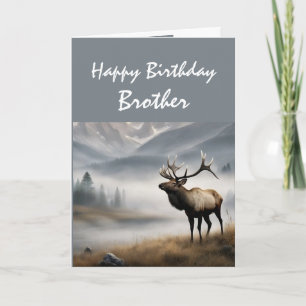 Happy Birthday Elk Brother who is Outstanding Card