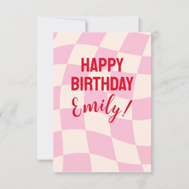 Happy Birthday Emily Custom Name Personalized  Card (Front)