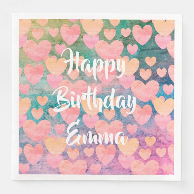 Happy Birthday #Emma party napkins by DAL (Front)