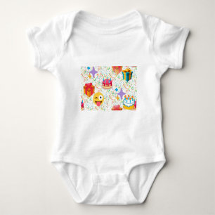 happy birthday emoji baby bodysuit