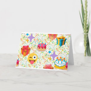 happy birthday emoji card