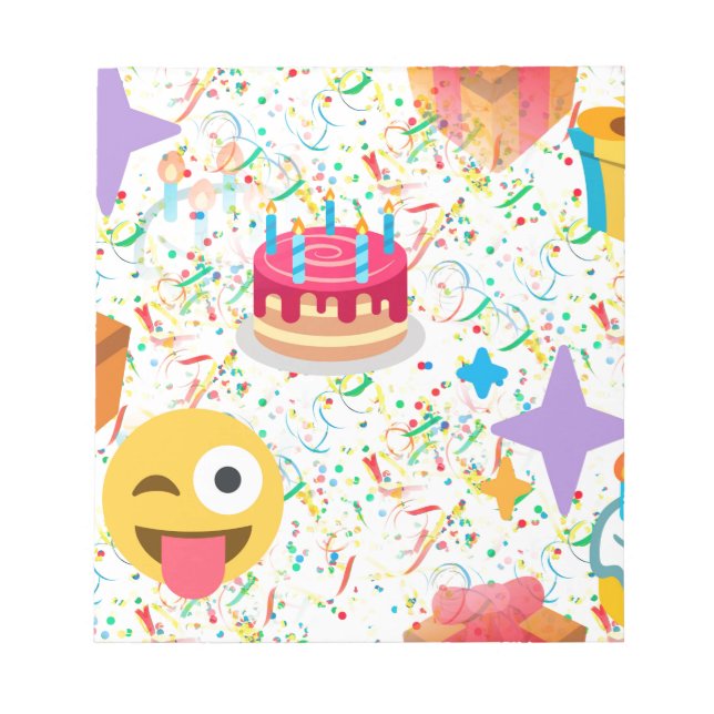 happy birthday emoji notepad (Front)