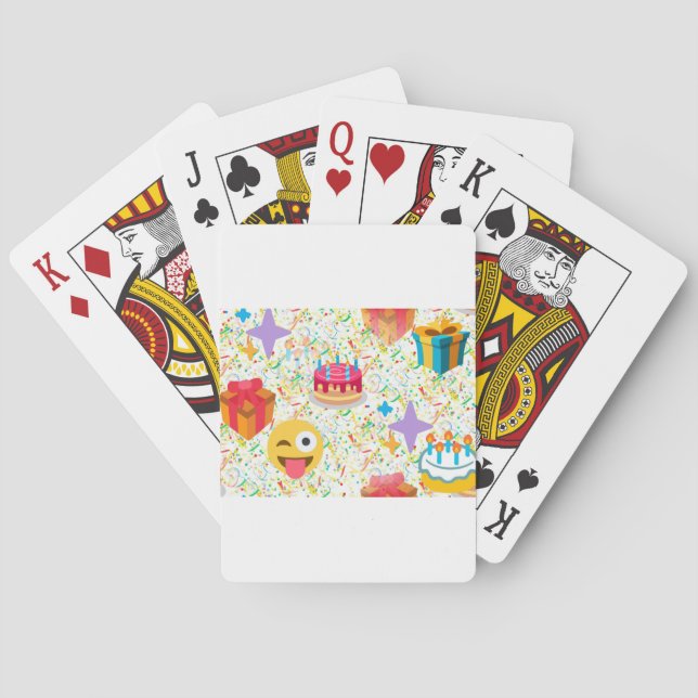 happy birthday emoji playing cards (Back)