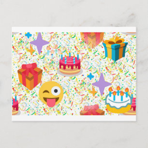 happy birthday emoji postcard