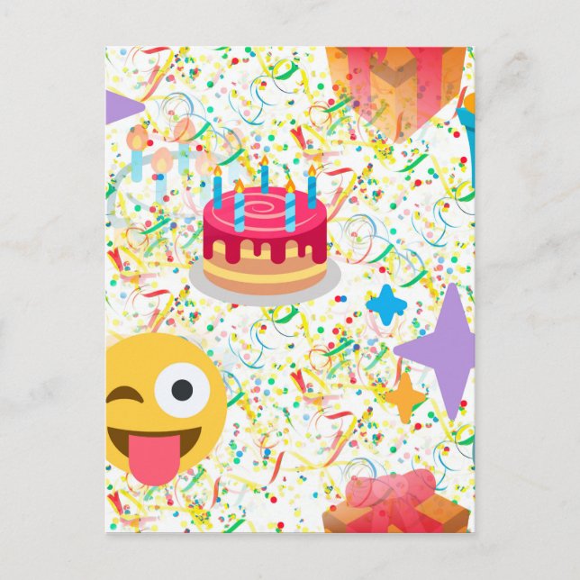 happy birthday emoji postcard (Front)