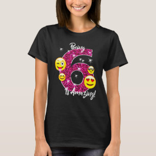Happy Birthday Emoji T-Shirt for 6 Year Old Girls