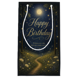 Happy Birthday Enchanted Forest Moonlit Firefly Small Gift Bag