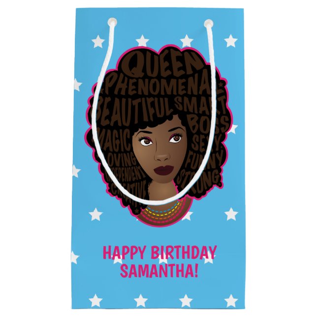 Happy Birthday! Encouraging Black Women, Stars Small Gift Bag (Front)
