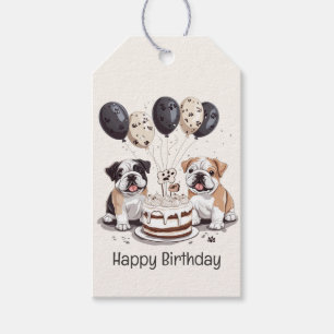Happy Birthday English Bulldogs Gift Tags