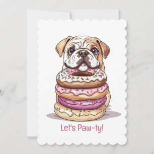 Happy Birthday English Bulldogs Invitation