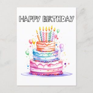 Happy Birthday Enjoy Some Cake Postcard