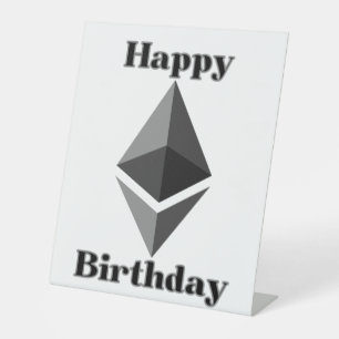 Happy Birthday Ethereum Icon Pedestal Sign