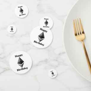 Happy Birthday Ethereum Icon Table Confetti