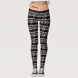 Happy Birthday, Ethnic Awesome African Art Pattern Leggings