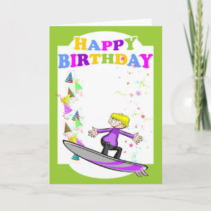 Happy birthday, extreme surfer card