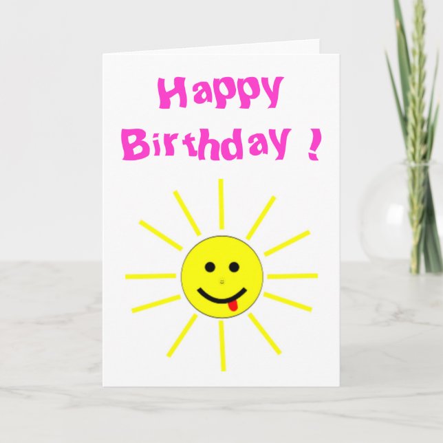 "HAPPY BIRTHDAY FACE SUNSHINE CARD (Front)