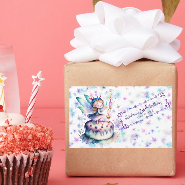 Happy Birthday Fairy 01 Rectangular Sticker (Party)