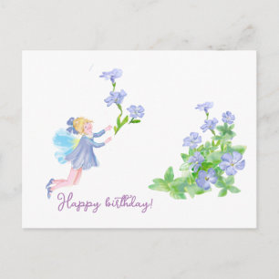 Happy birthday! Fairy tale and flowers Postcard