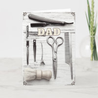 Happy Birthday Fathers Day Barber Greeting Card