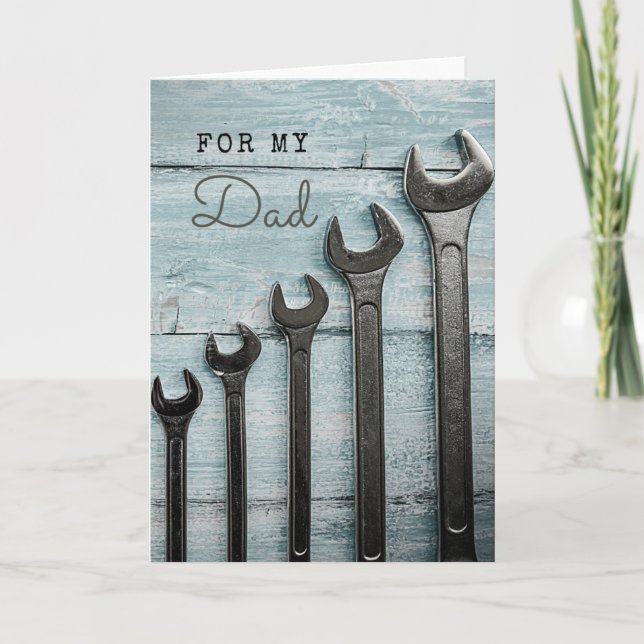 Happy Birthday Fathers Day Dad Tools Greeting Card (Front)