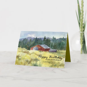 Happy Birthday Favorite Farmer Barn Landscape Card