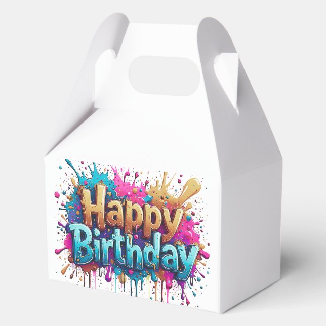 Happy Birthday Favour Boxes – A Festive Surprise! (Front)