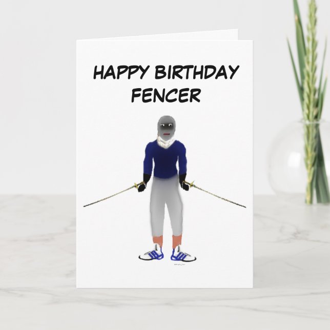 Happy Birthday Fencing Card (Front)