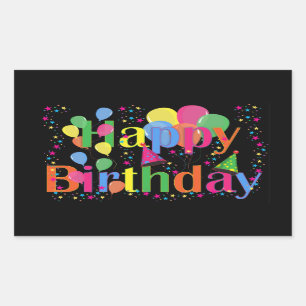 Happy Birthday, festive birthday celebration Rectangular Sticker