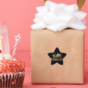 Happy Birthday, festive birthday celebration Star Sticker