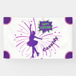 Happy Birthday Figure Skating Personalised Banner