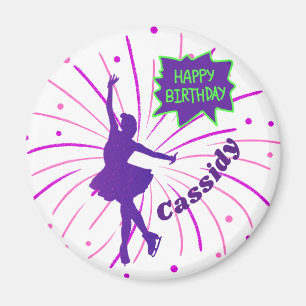 Happy Birthday Figure Skating Personalised  Magnet